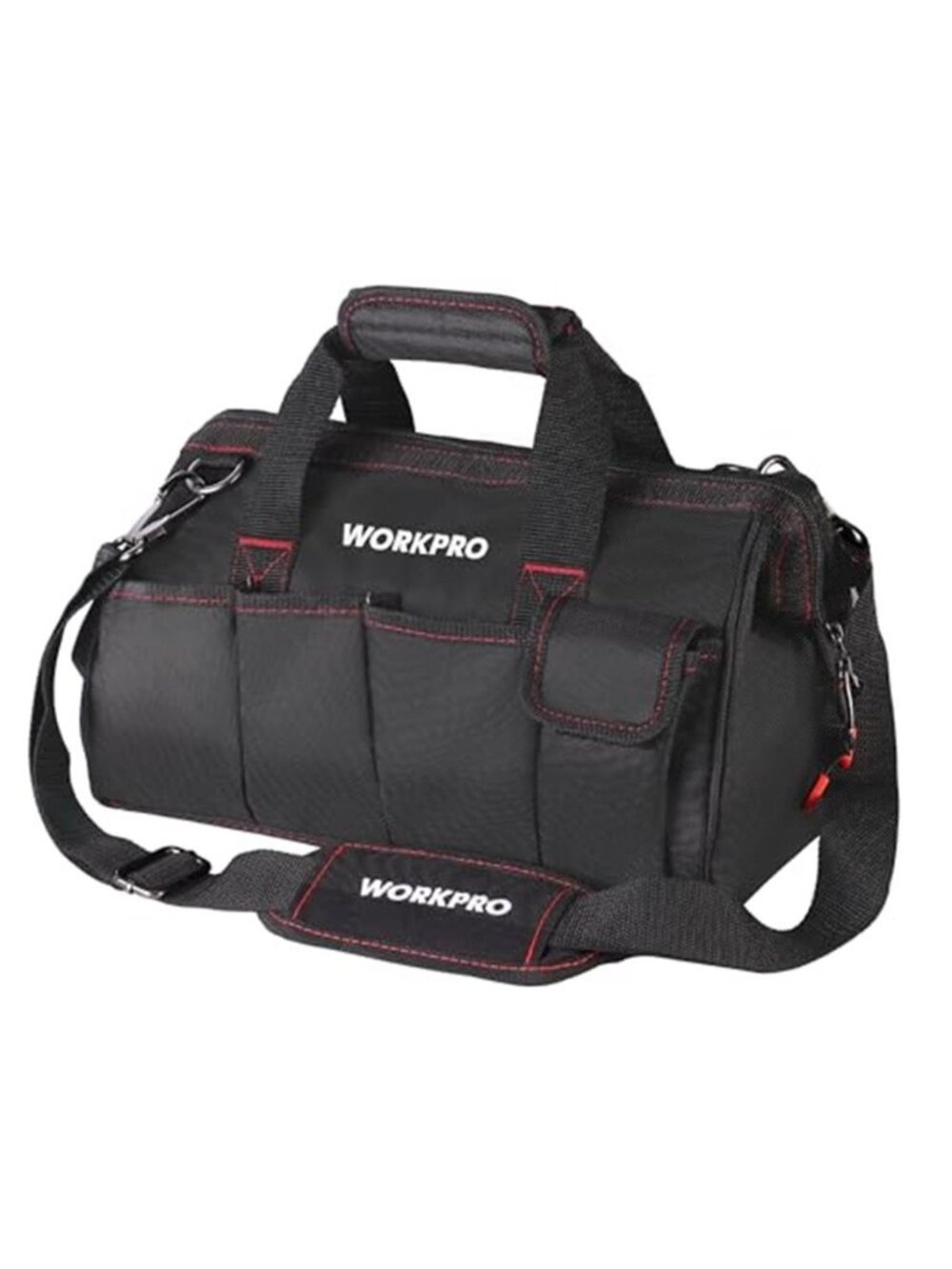 14 Inch Tool Bag Multi Pocket Organizer Adjustable Shoulder Strap Black Tote